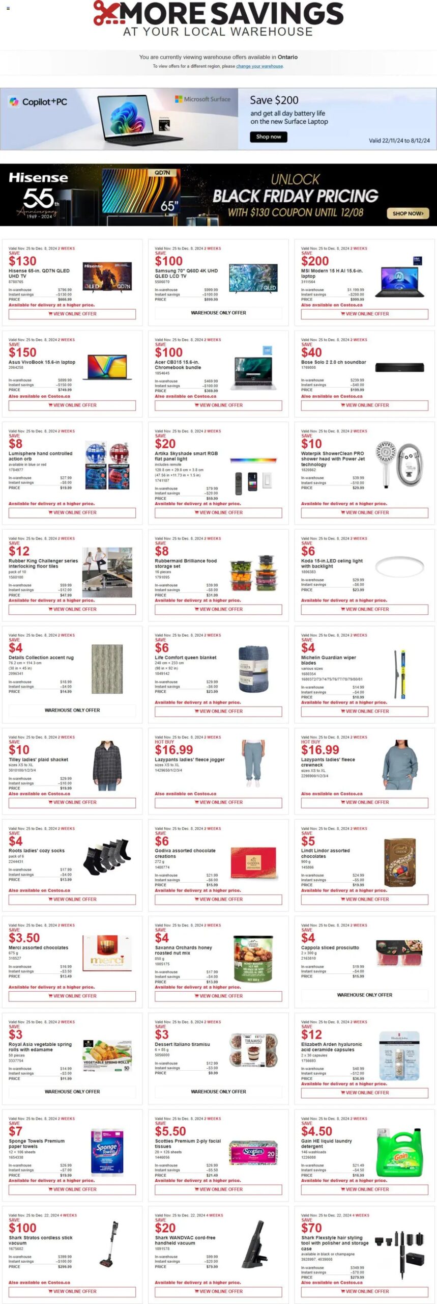 Costco - Black Friday  from Nov 25, 2024 > weekly specials & deals