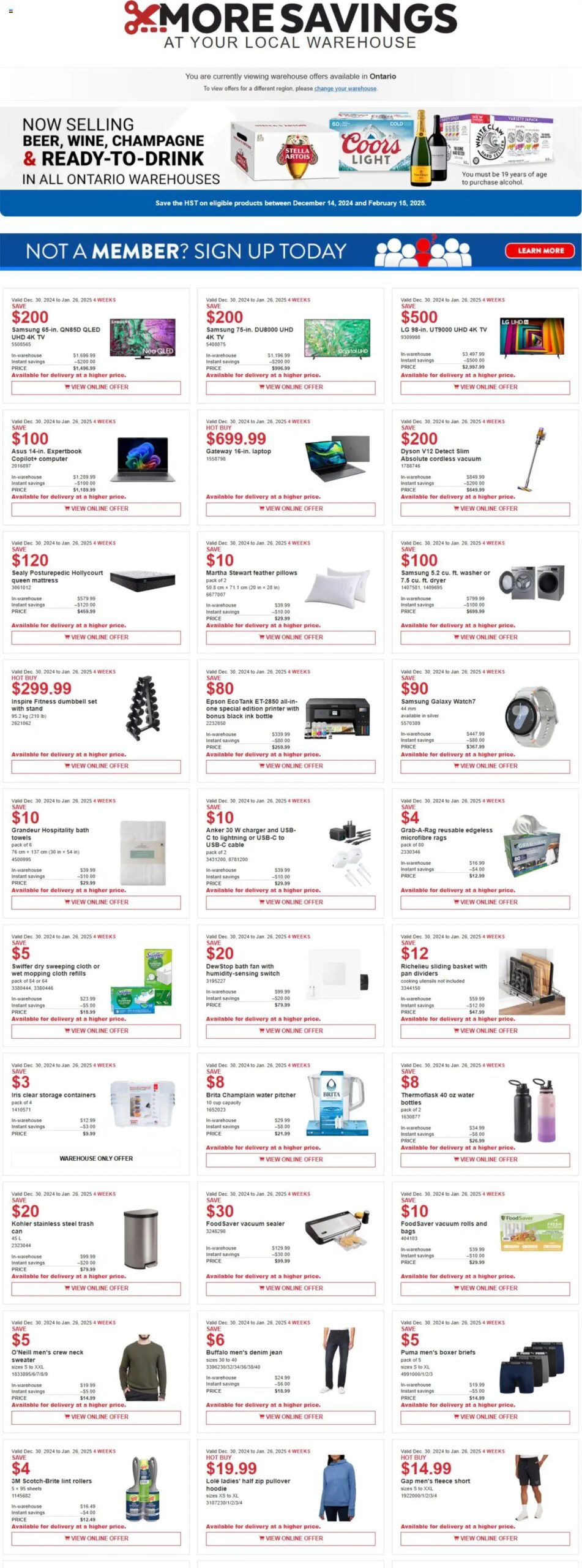 Costco flyer from Dec. 30, 2024 > weekly specials & deals