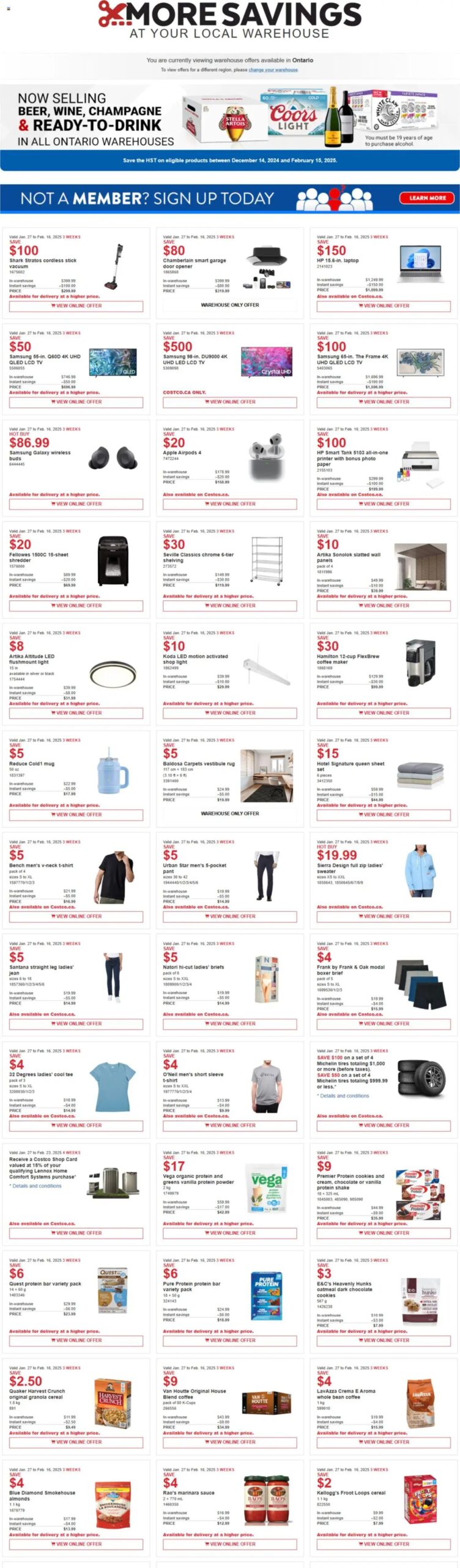 Costco flyer from Jan 27, 2025 > weekly specials & deals