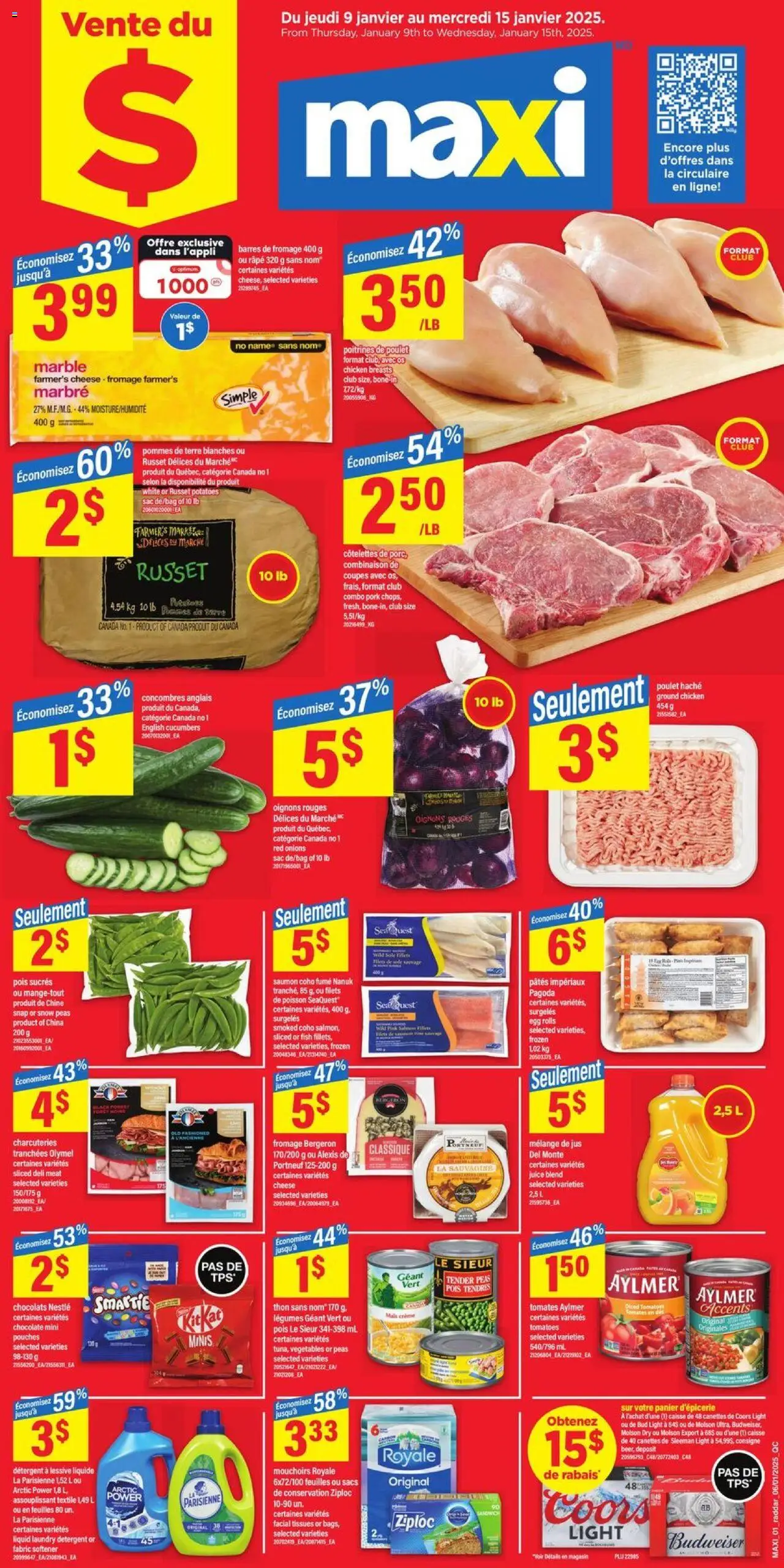 Maxi weekly flyer / circulaire from Jan. 9, 2025 > weekly specials & deals