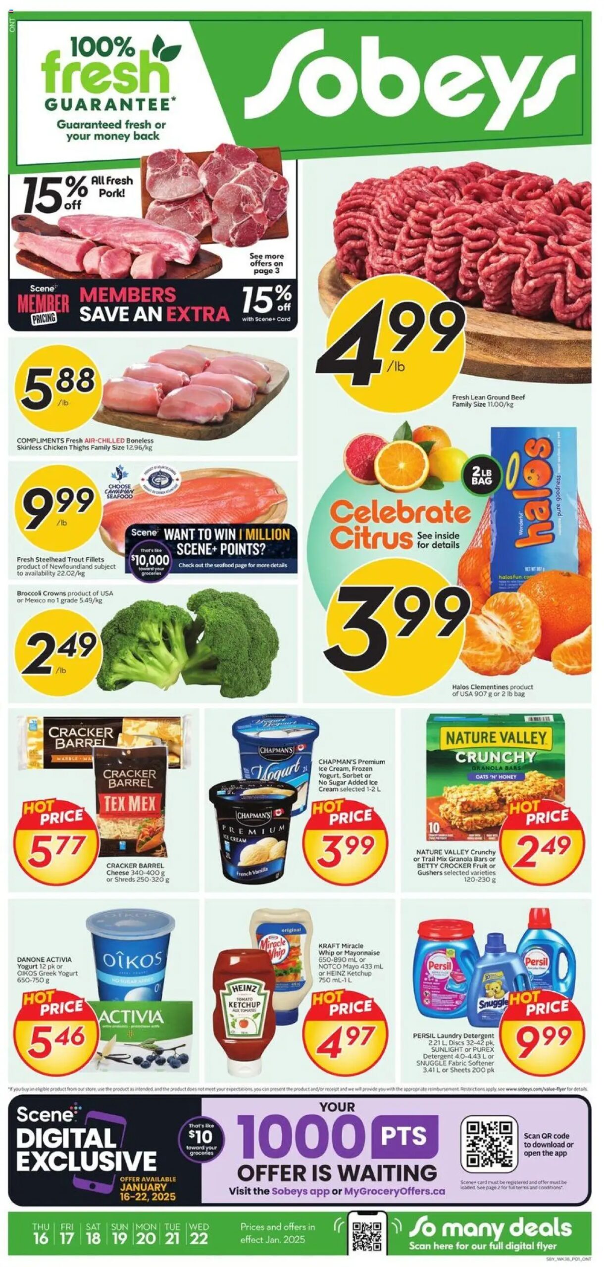 Sobeys weekly flyer / circulaire from Jan 16, 2025 > weekly specials & deals