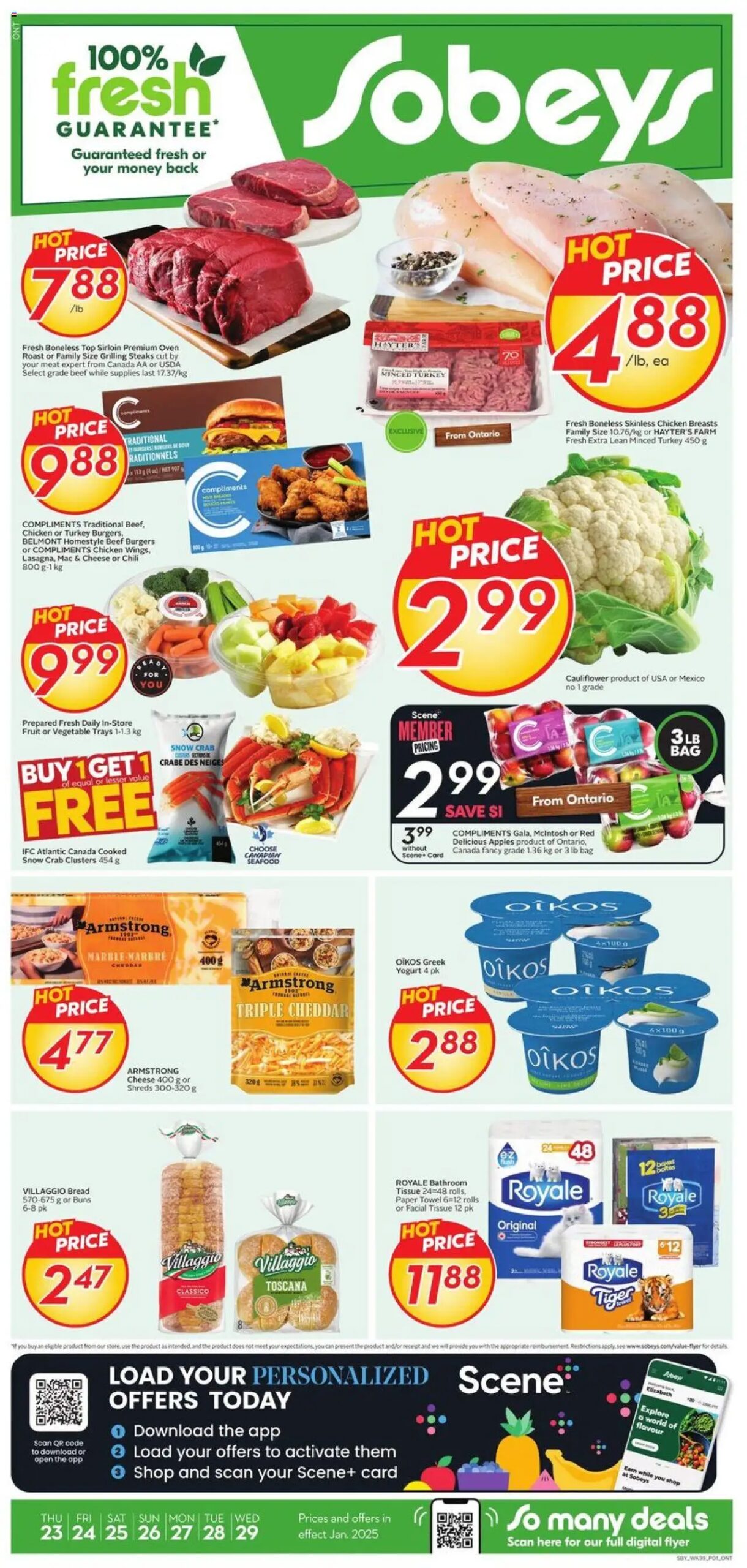 Sobeys weekly flyer / circulaire from Jan 23, 2025 > weekly specials & deals