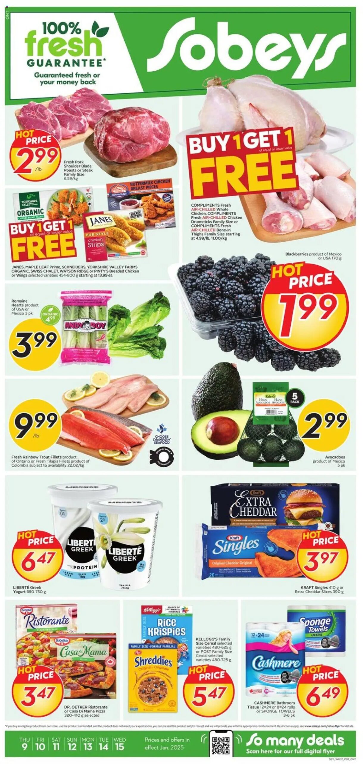 Sobeys weekly flyer / circulaire from Jan. 9, 2025 > weekly specials & deals