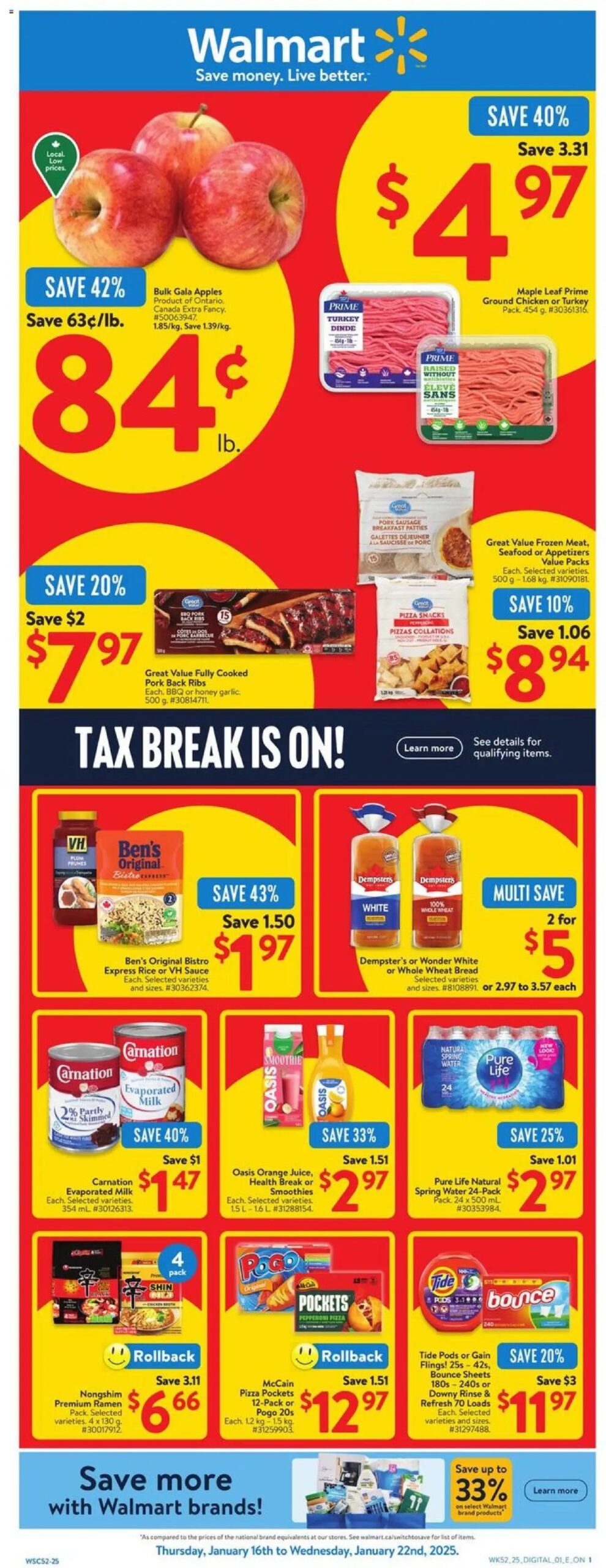 Walmart weekly flyer from Jan 16, 2025 > weekly specials & deals