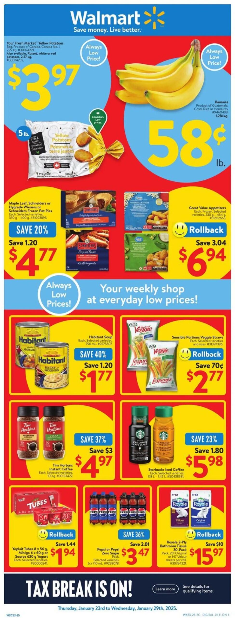 Walmart weekly flyer from Jan 23, 2025 > weekly specials & deals