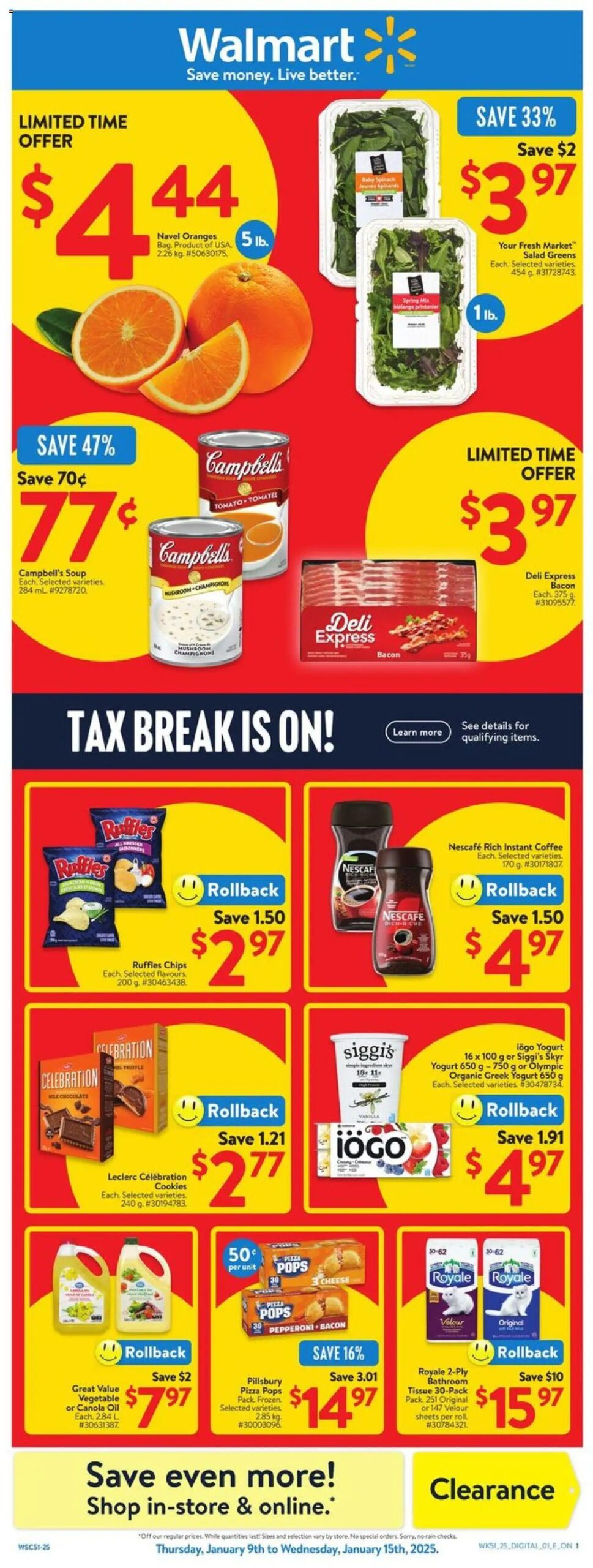 Walmart weekly flyer from Jan. 9, 2025 > weekly specials & deals