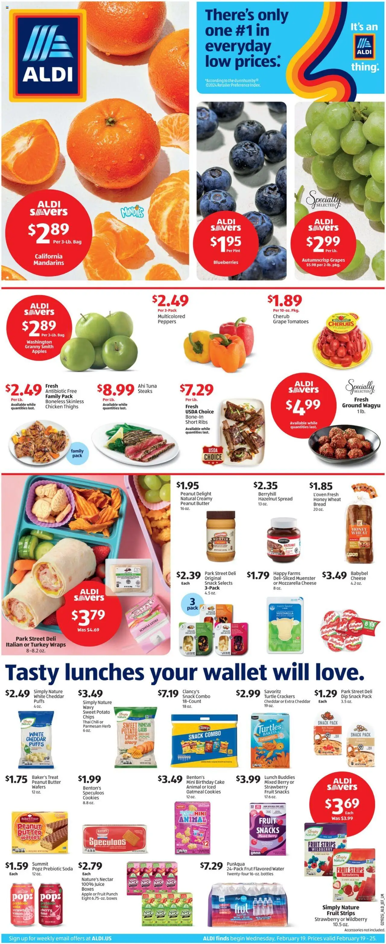 Aldi Weekly Ad from 02/19/2025 - Flyer, Sales ad - Page number 1