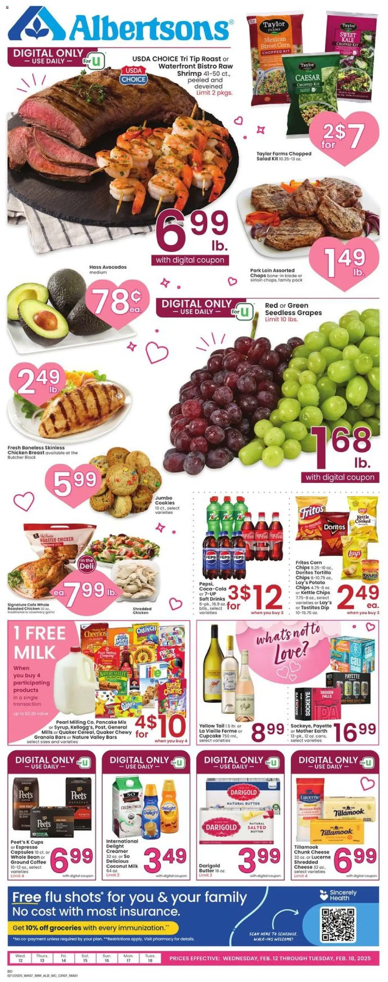 Albertsons Weekly ad from 02/12/2025 - Valetine's day - Page number 1