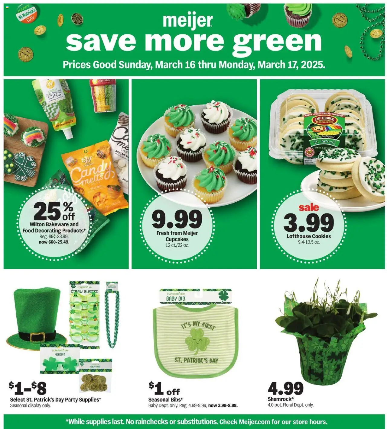 MEIJER AD from 03/16/2025 - St Patrick's Day - PREVIEW - Page number 1